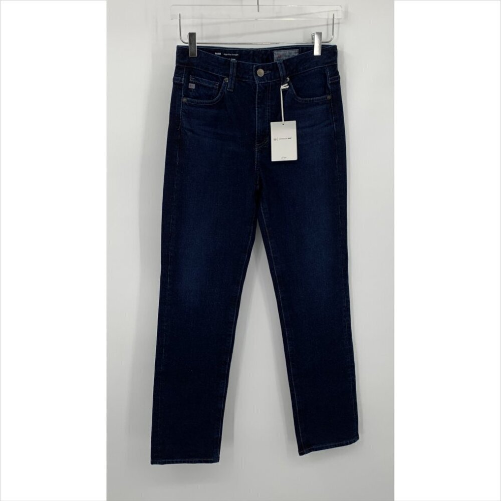 AG Adriano Goldschmied Saige high rise straight leg jeans dark blue 360 new 26